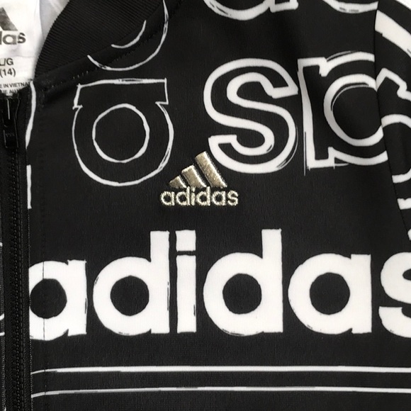 ADIDAS GIRLS SIZE L(14) PRINTED JACKET - Picture 6 of 6